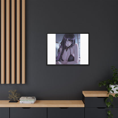 Framed Matte Canvas Print — Moody Anime Woman Portrait