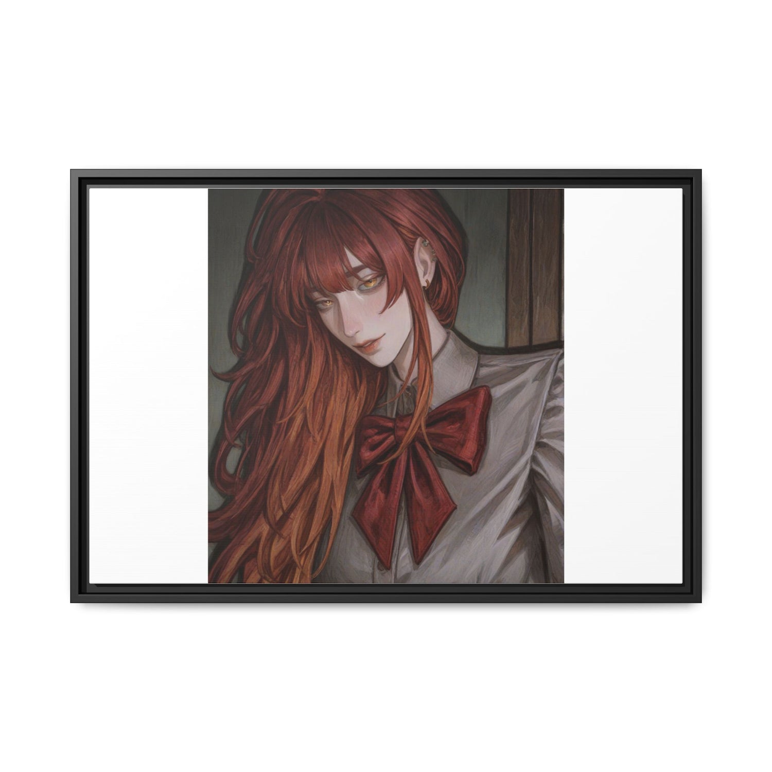 Framed Matte Canvas Print — Gothic Redhead Portrait