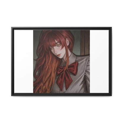 Framed Matte Canvas Print — Gothic Redhead Portrait