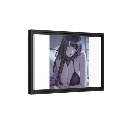 Framed Matte Canvas Print — Moody Anime Woman Portrait