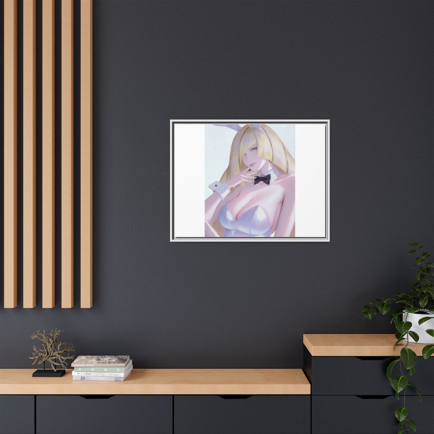 Bunny Girl Matte Canvas Print Framed — Sexy Anime Art Wall Decor