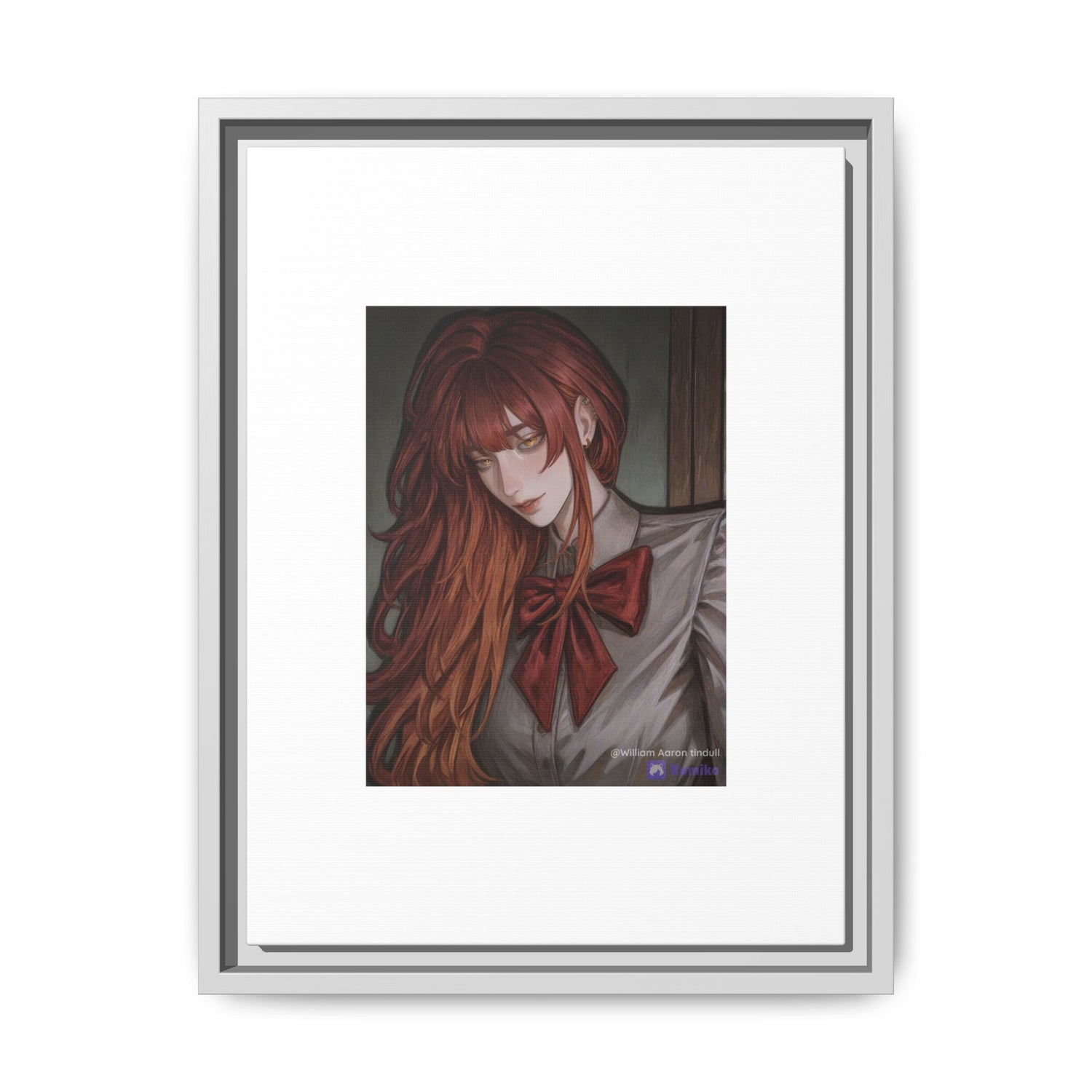 Framed Matte Canvas Print — Gothic Redhead Portrait