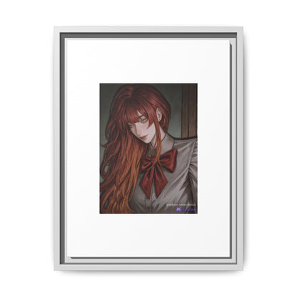 Framed Matte Canvas Print — Gothic Redhead Portrait