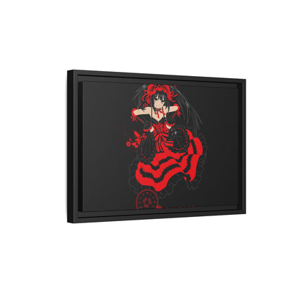 Anime Warrior Red Black Matte Canvas Print — Framed Wall Art
