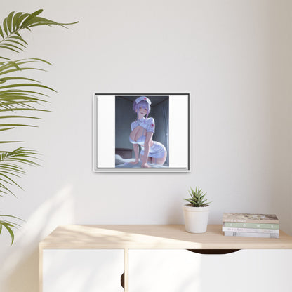 Sexy Anime Nurse Matte Canvas Print (Framed)