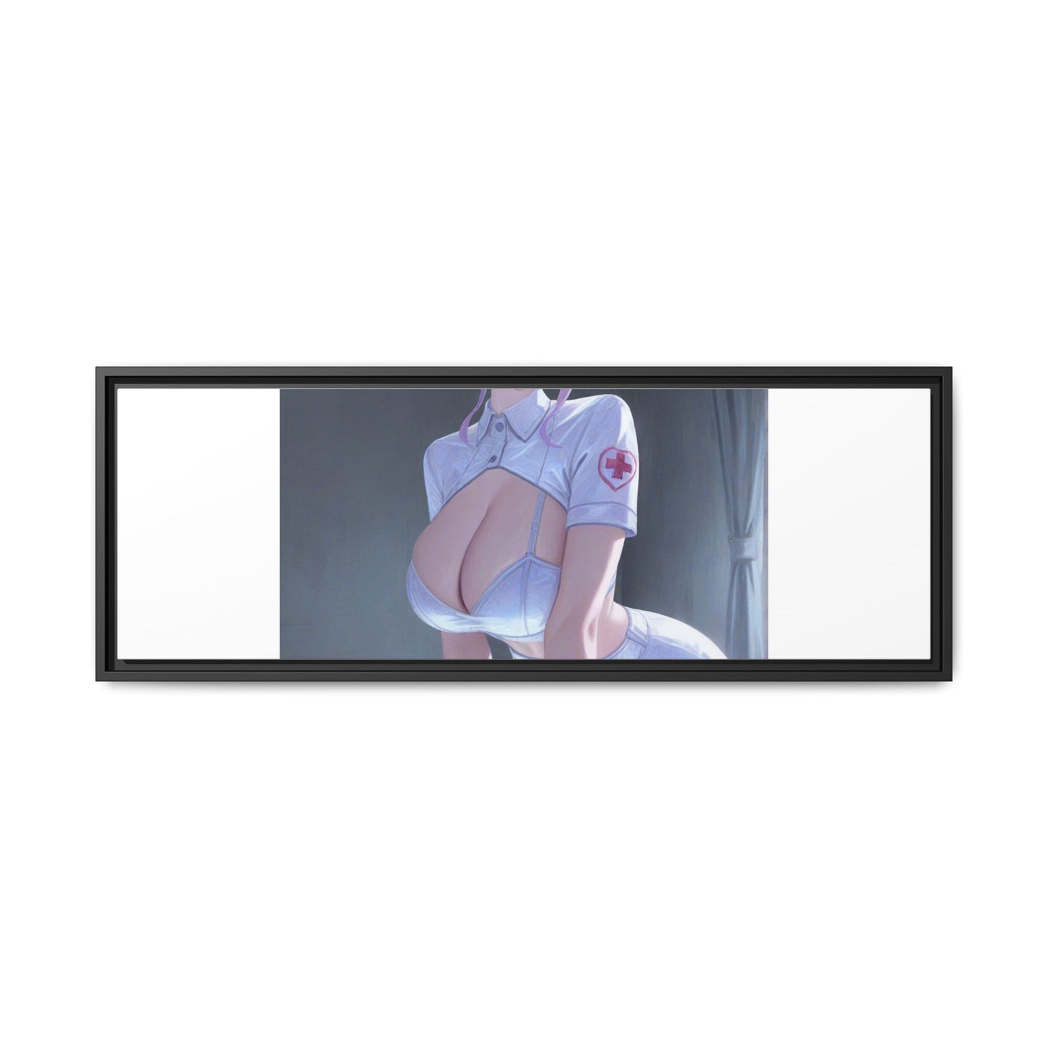 Sexy Anime Nurse Matte Canvas Print (Framed)