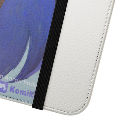 Anime Bunny Girl Flip Case - Purple Long-Haired Character Phone Wallet