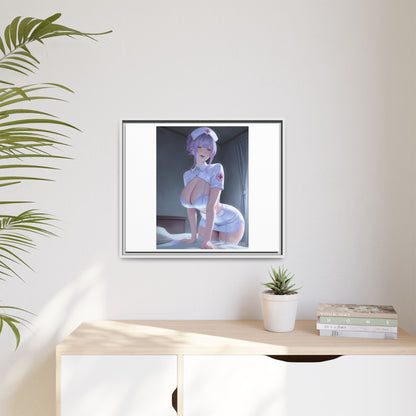 Sexy Anime Nurse Matte Canvas Print (Framed)