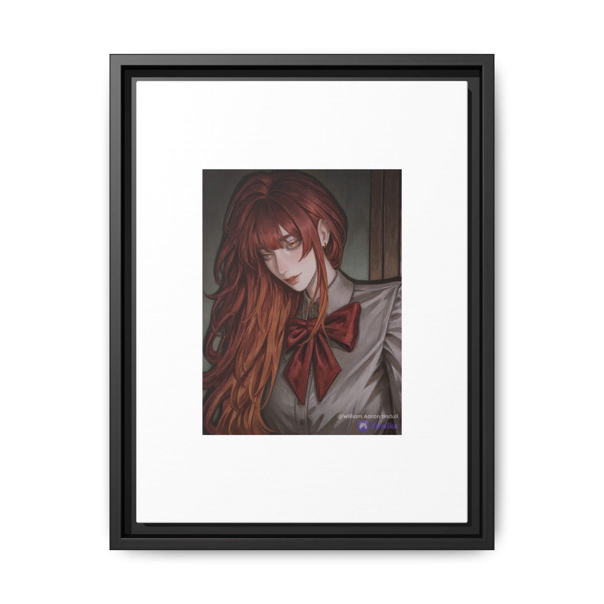 Framed Matte Canvas Print — Gothic Redhead Portrait