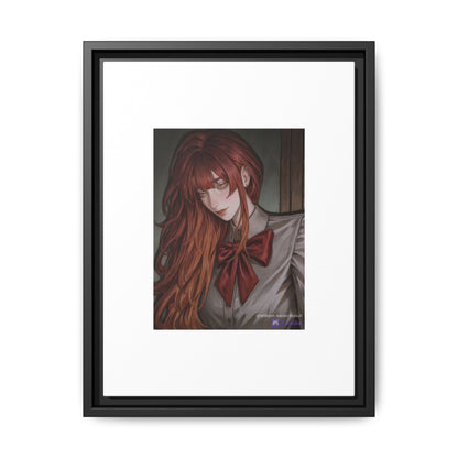 Framed Matte Canvas Print — Gothic Redhead Portrait