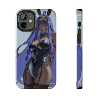 Bunny Girl Tough Phone Case — Anime Purple-Haired Character Protective Cover