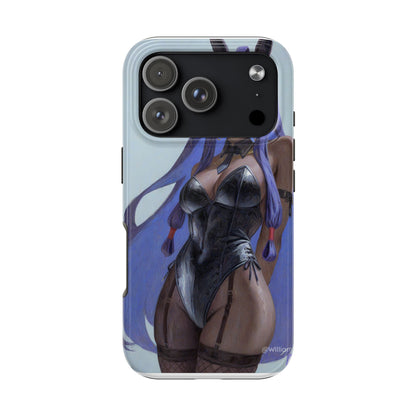 Bunny Girl Tough Phone Case — Anime Purple-Haired Character Protective Cover