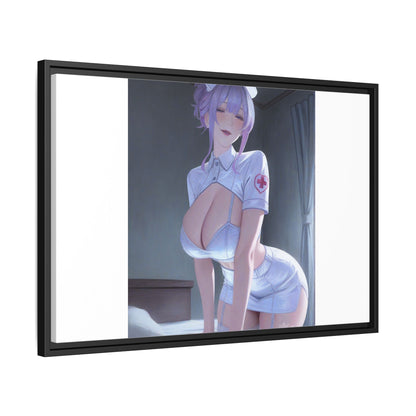 Sexy Anime Nurse Matte Canvas Print (Framed)