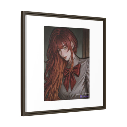 Framed Matte Canvas Print — Gothic Redhead Portrait