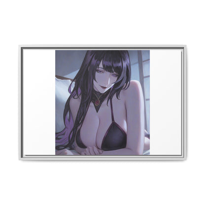 Framed Matte Canvas Print — Moody Anime Woman Portrait