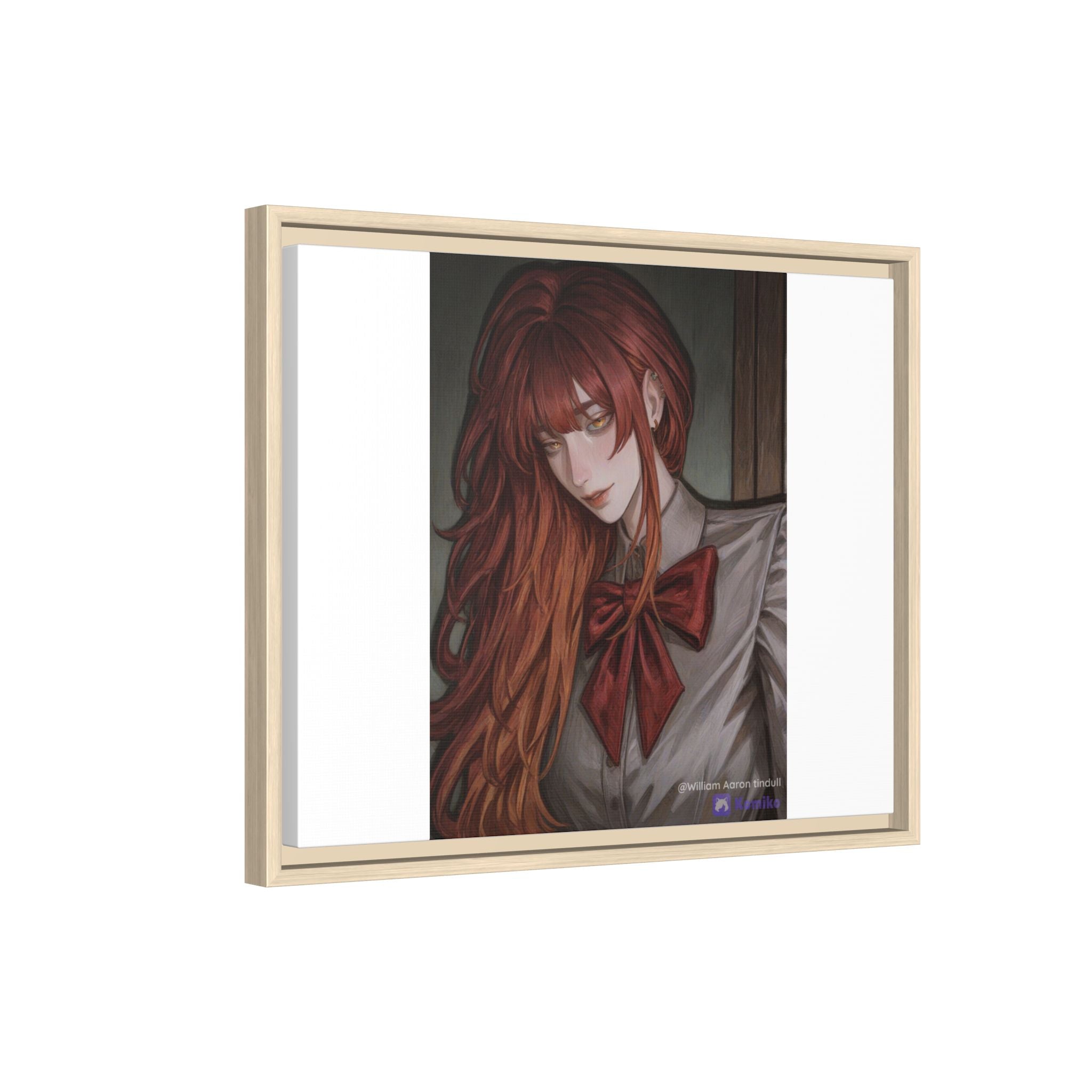 Framed Matte Canvas Print — Gothic Redhead Portrait