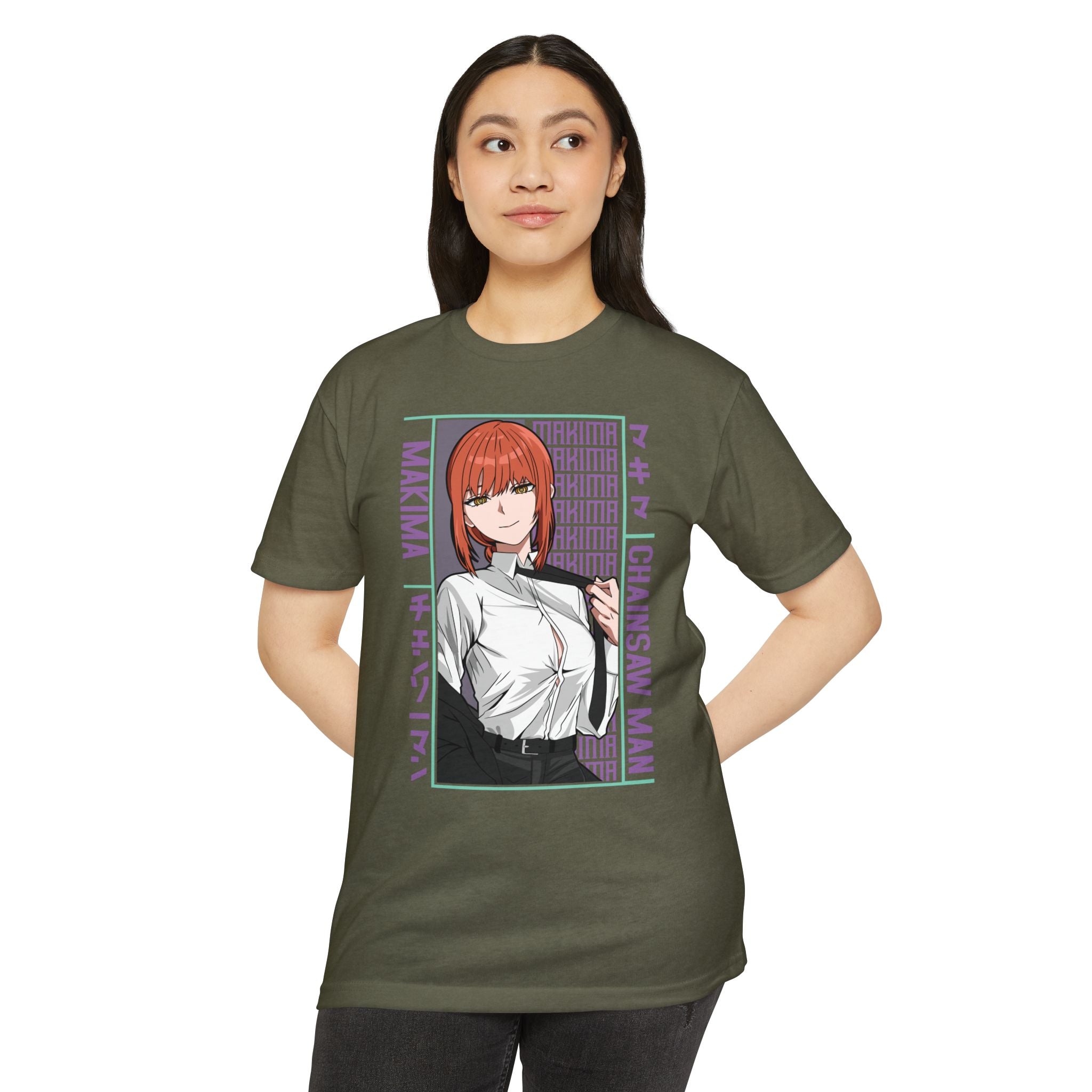 Makima Chainsaw Man Anime Graphic T-Shirt — Japanese Text Design