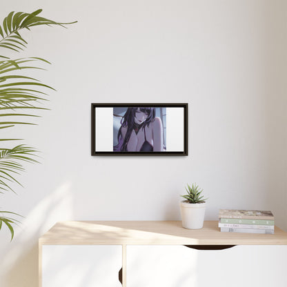 Framed Matte Canvas Print — Moody Anime Woman Portrait