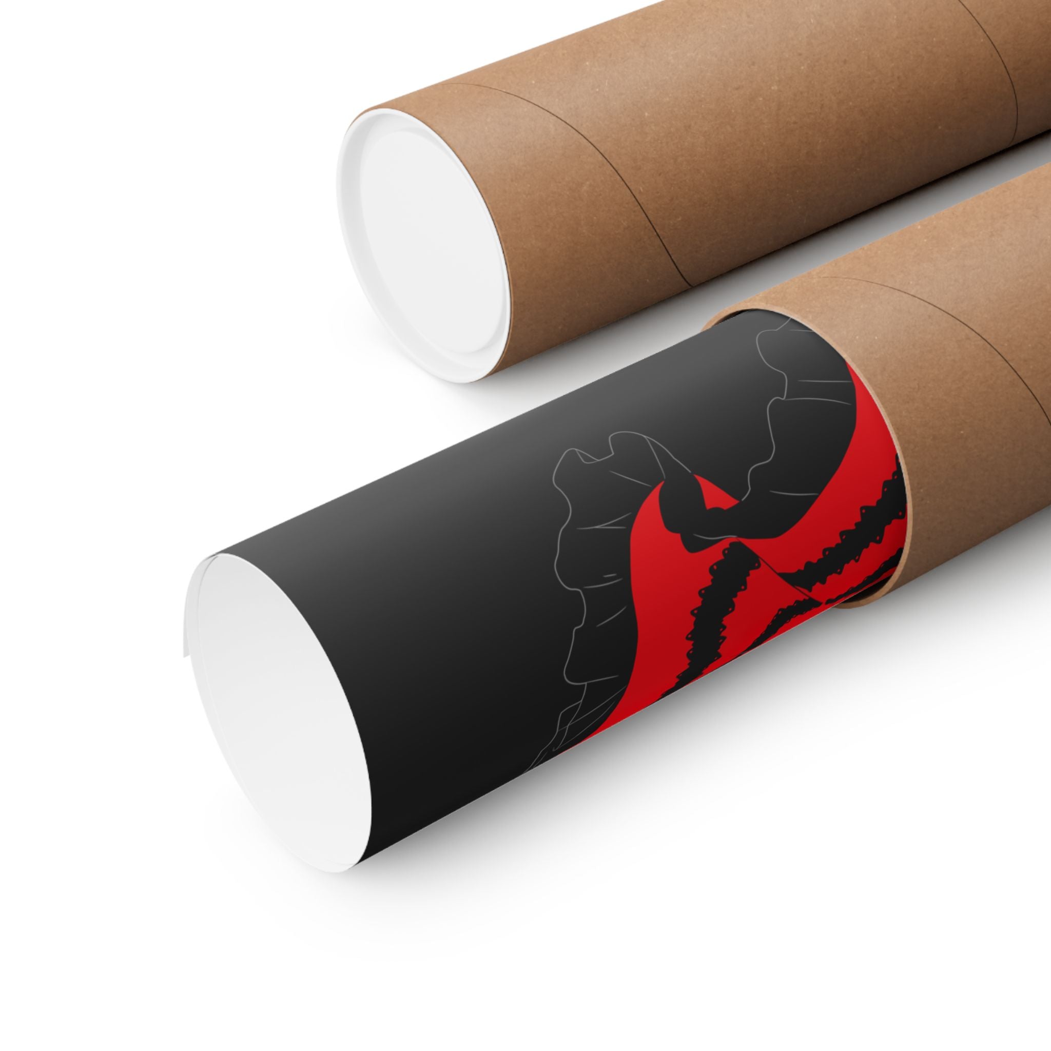Anime Gothic Poster — Red &amp; Black Kurumi Nightcore Matte Vertical Print