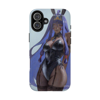Bunny Girl Tough Phone Case — Anime Purple-Haired Character Protective Cover
