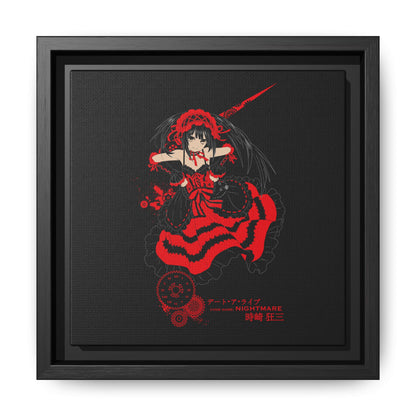 Anime Warrior Red Black Matte Canvas Print — Framed Wall Art