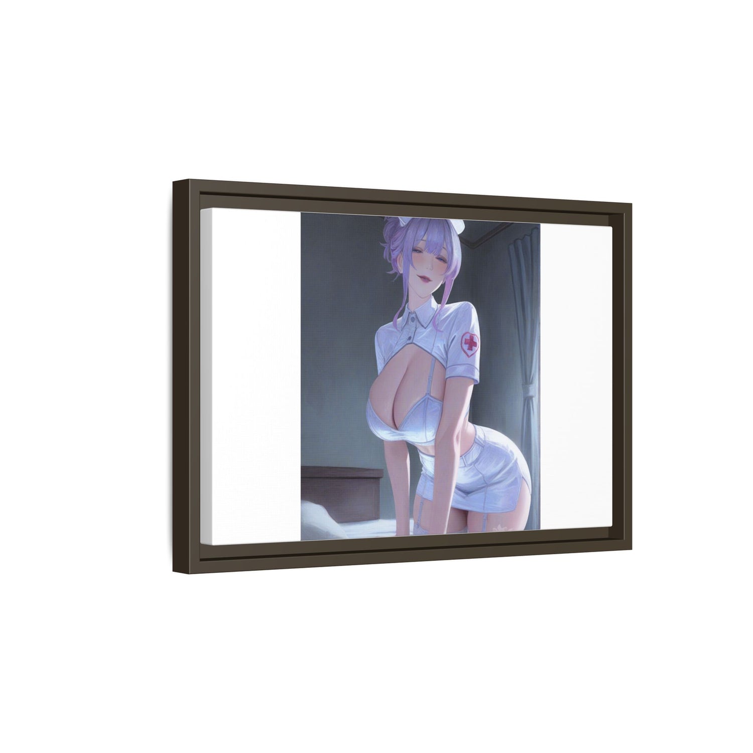 Sexy Anime Nurse Matte Canvas Print (Framed)