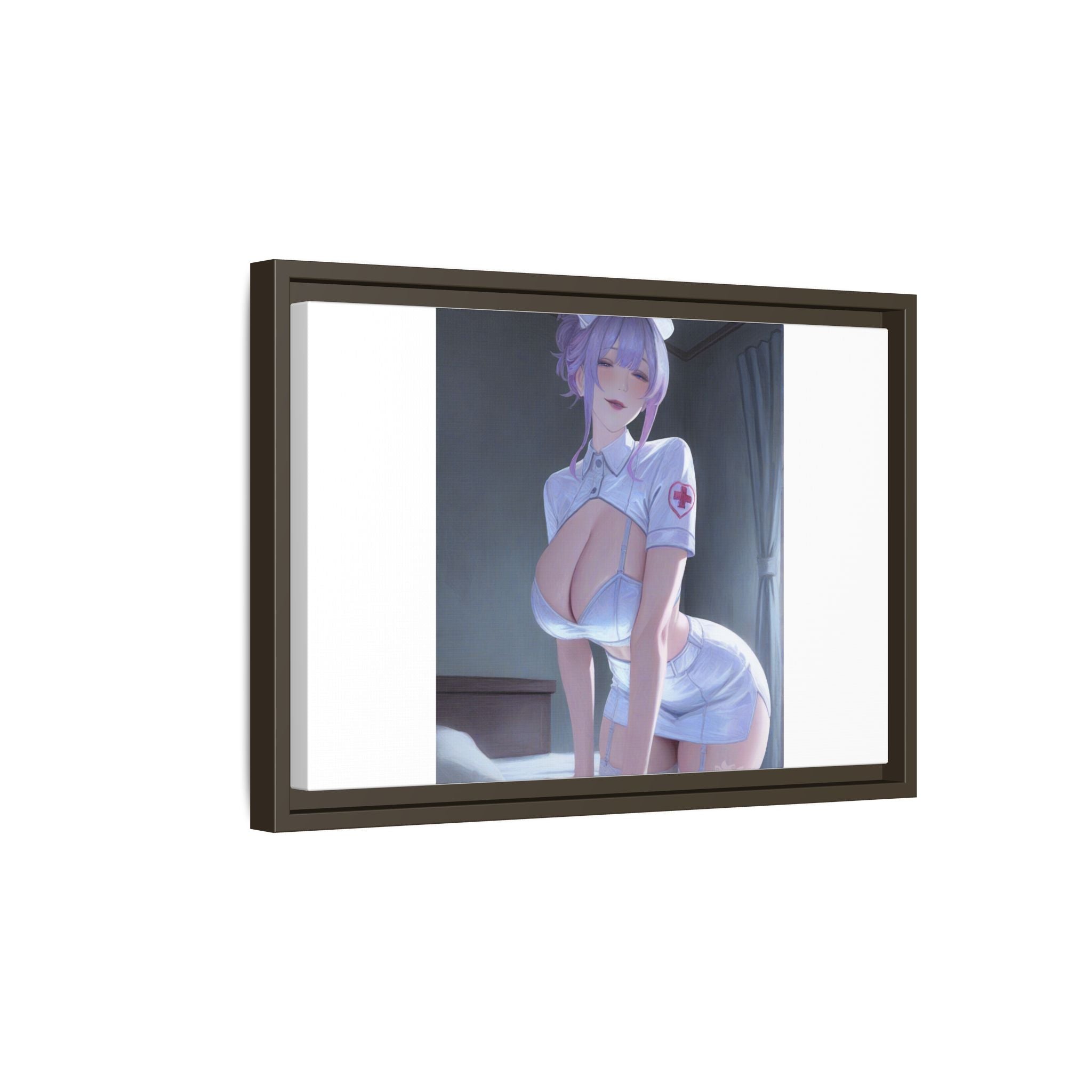 Sexy Anime Nurse Matte Canvas Print (Framed)