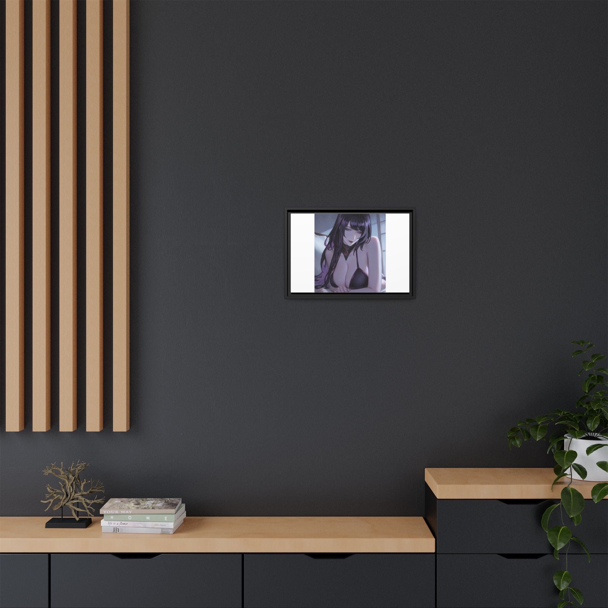 Framed Matte Canvas Print — Moody Anime Woman Portrait