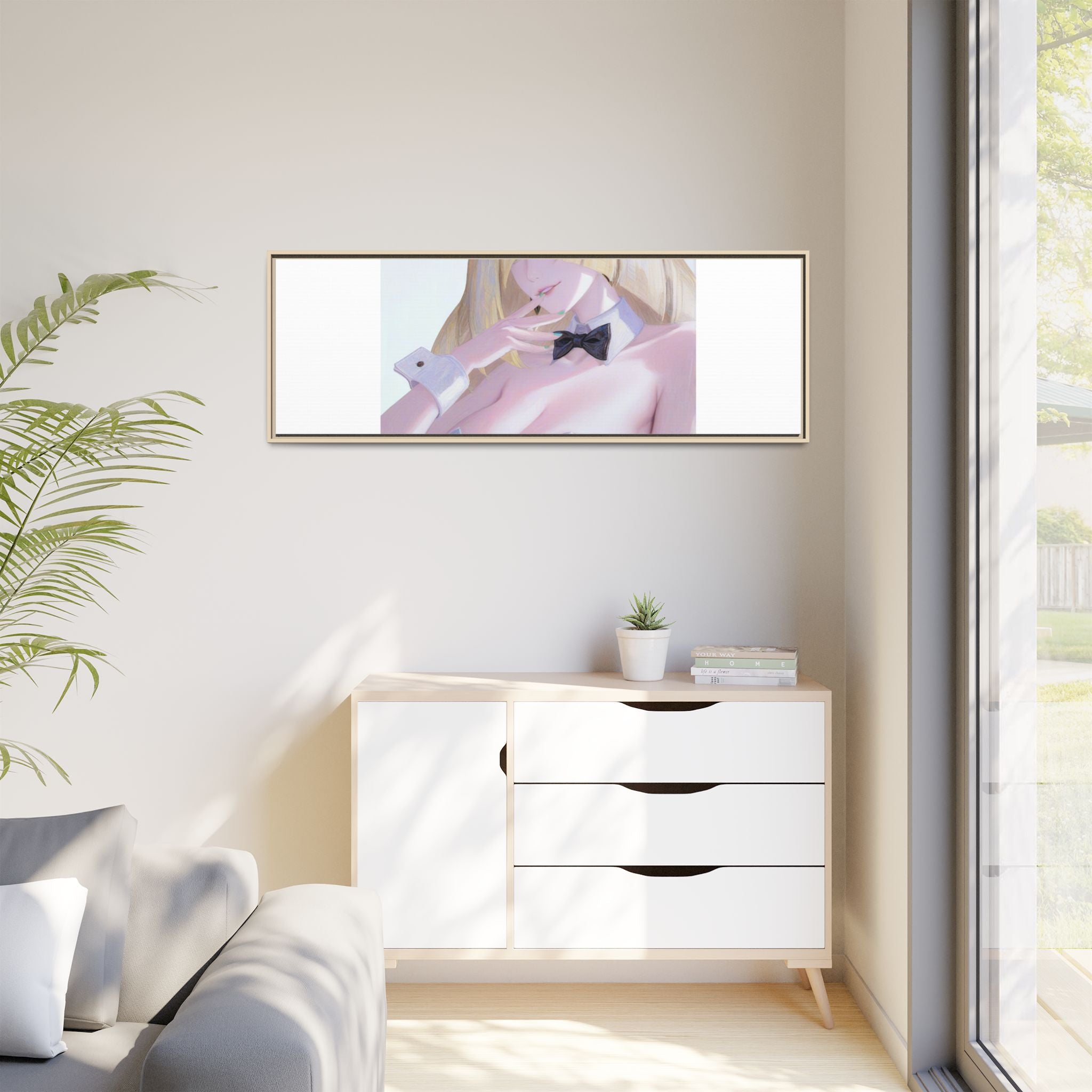 Bunny Girl Matte Canvas Print Framed — Sexy Anime Art Wall Decor