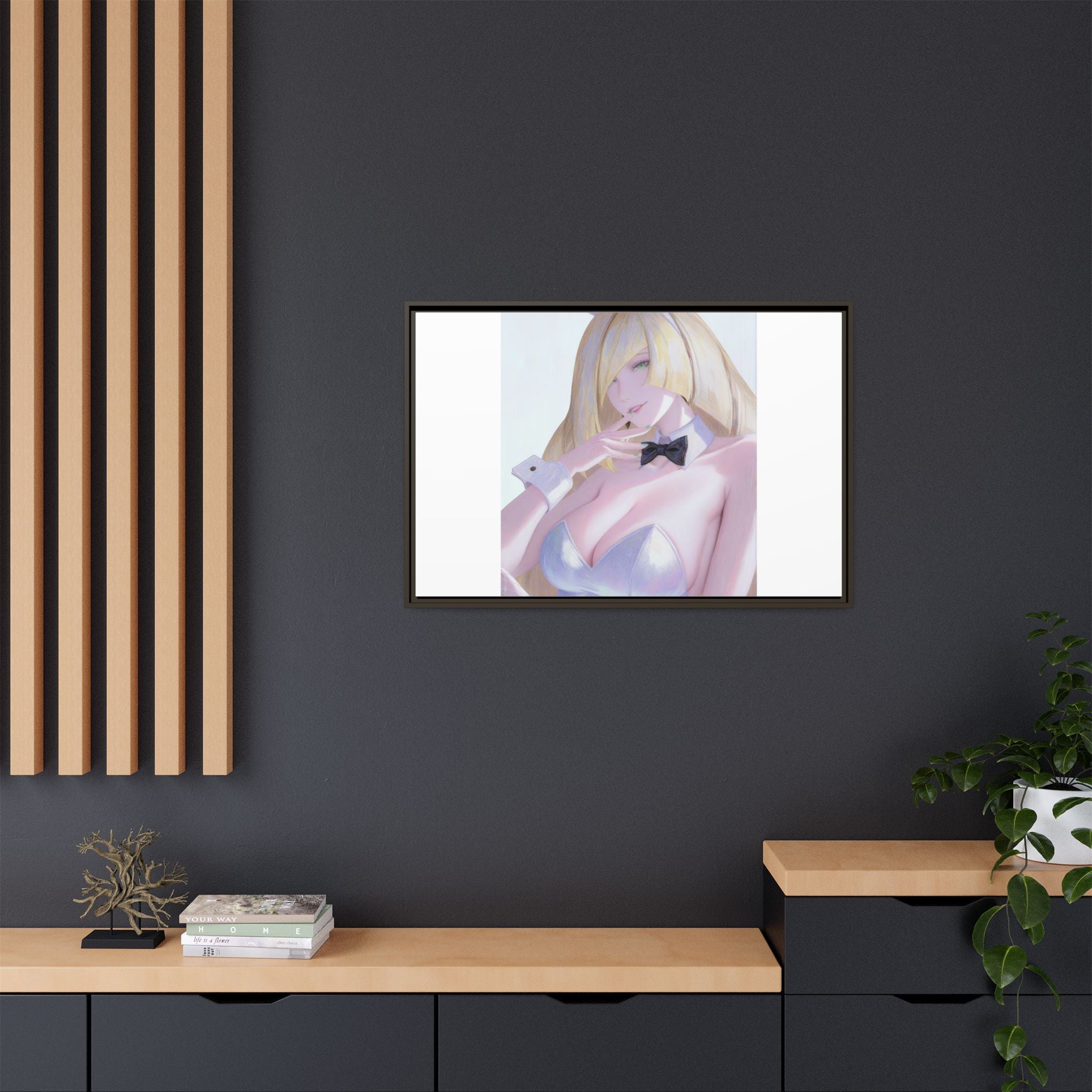 Bunny Girl Matte Canvas Print Framed — Sexy Anime Art Wall Decor