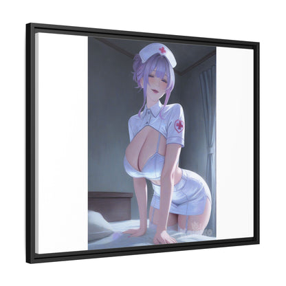 Sexy Anime Nurse Matte Canvas Print (Framed)