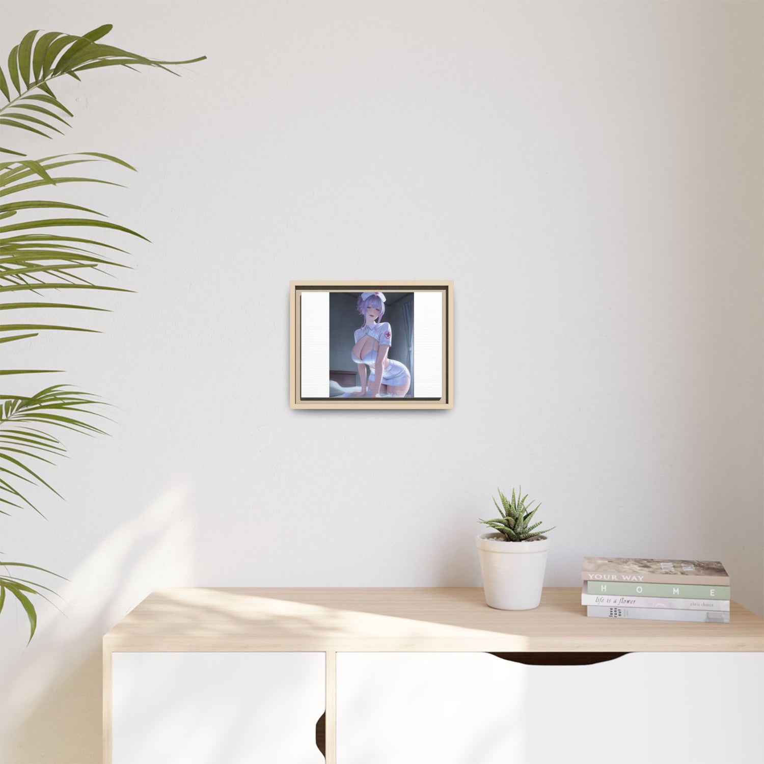 Sexy Anime Nurse Matte Canvas Print (Framed)