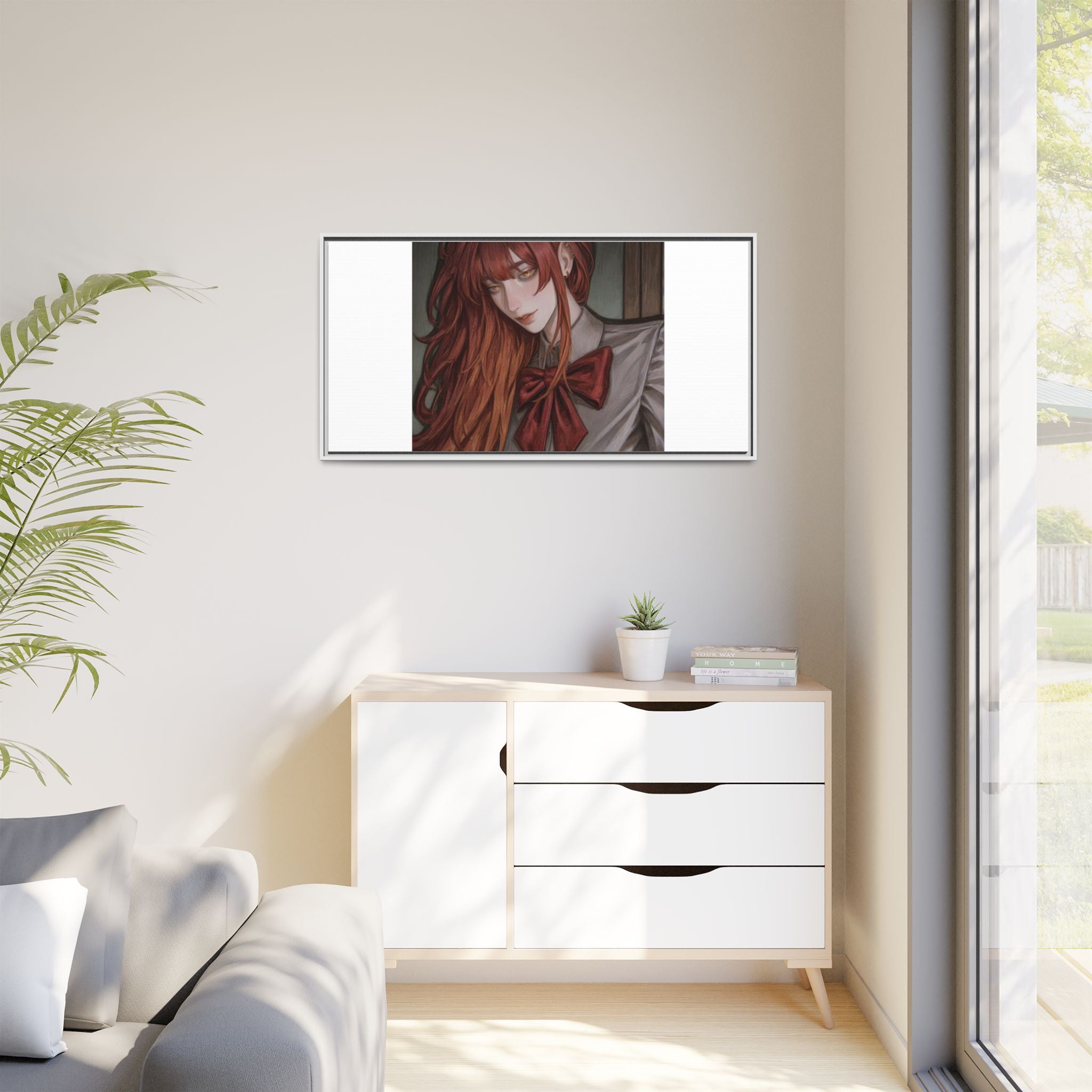 Framed Matte Canvas Print — Gothic Redhead Portrait