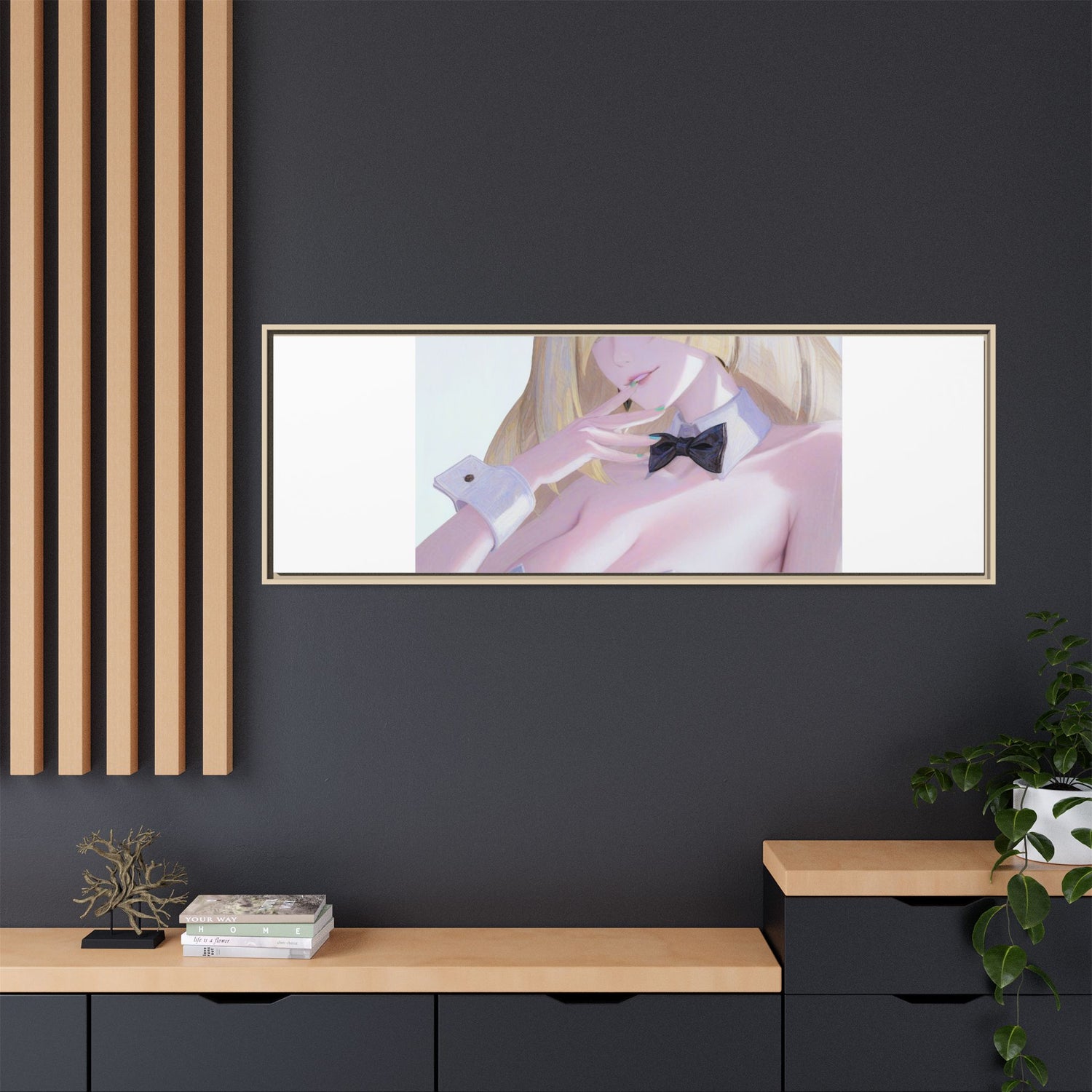 Bunny Girl Matte Canvas Print Framed — Sexy Anime Art Wall Decor