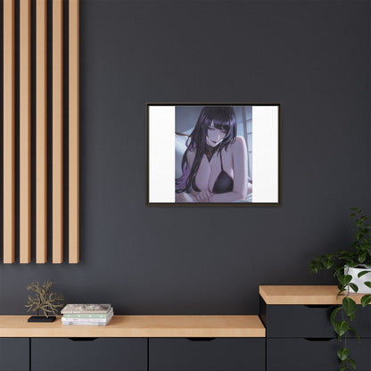Framed Matte Canvas Print — Moody Anime Woman Portrait