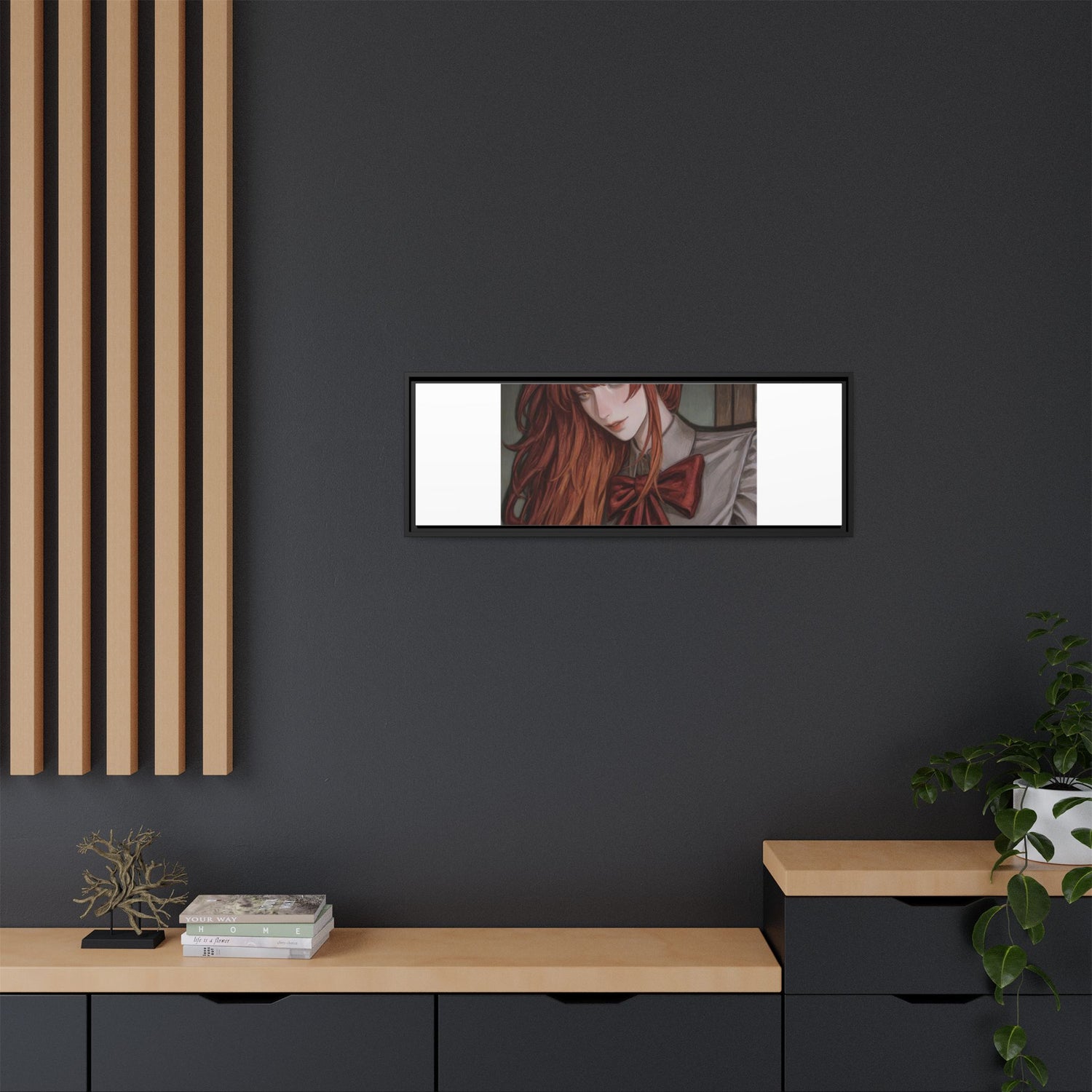 Framed Matte Canvas Print — Gothic Redhead Portrait