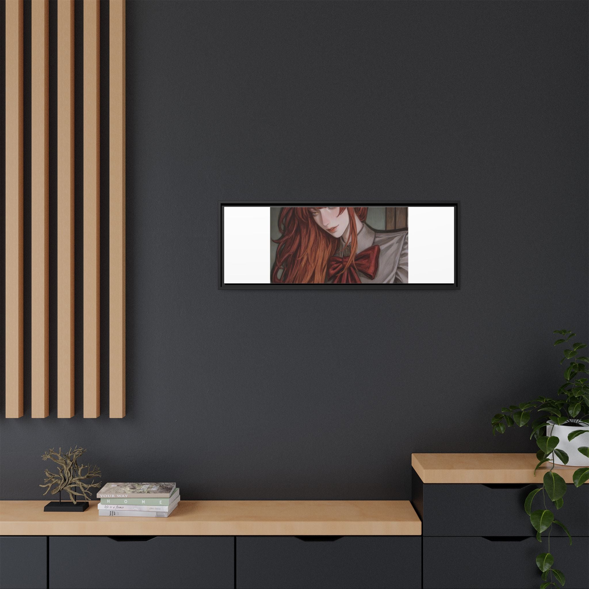 Framed Matte Canvas Print — Gothic Redhead Portrait