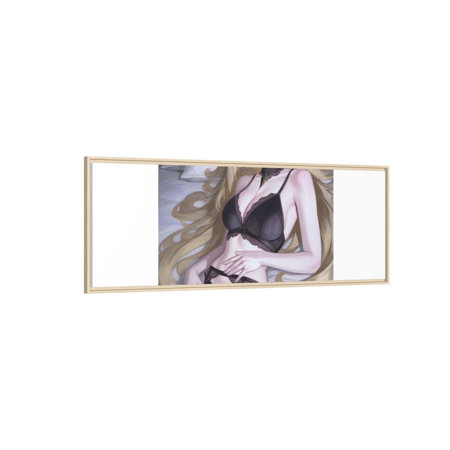 Framed Matte Canvas Print — Sleepy Blonde Anime Pinup