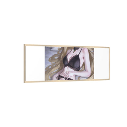 Framed Matte Canvas Print — Sleepy Blonde Anime Pinup