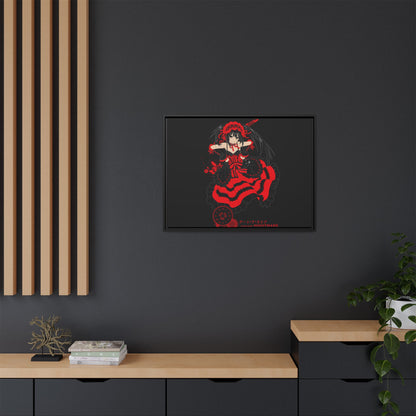 Anime Warrior Red Black Matte Canvas Print — Framed Wall Art