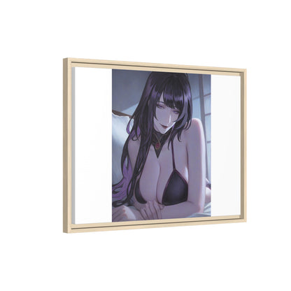 Framed Matte Canvas Print — Moody Anime Woman Portrait
