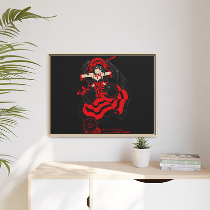 Anime Warrior Red Black Matte Canvas Print — Framed Wall Art