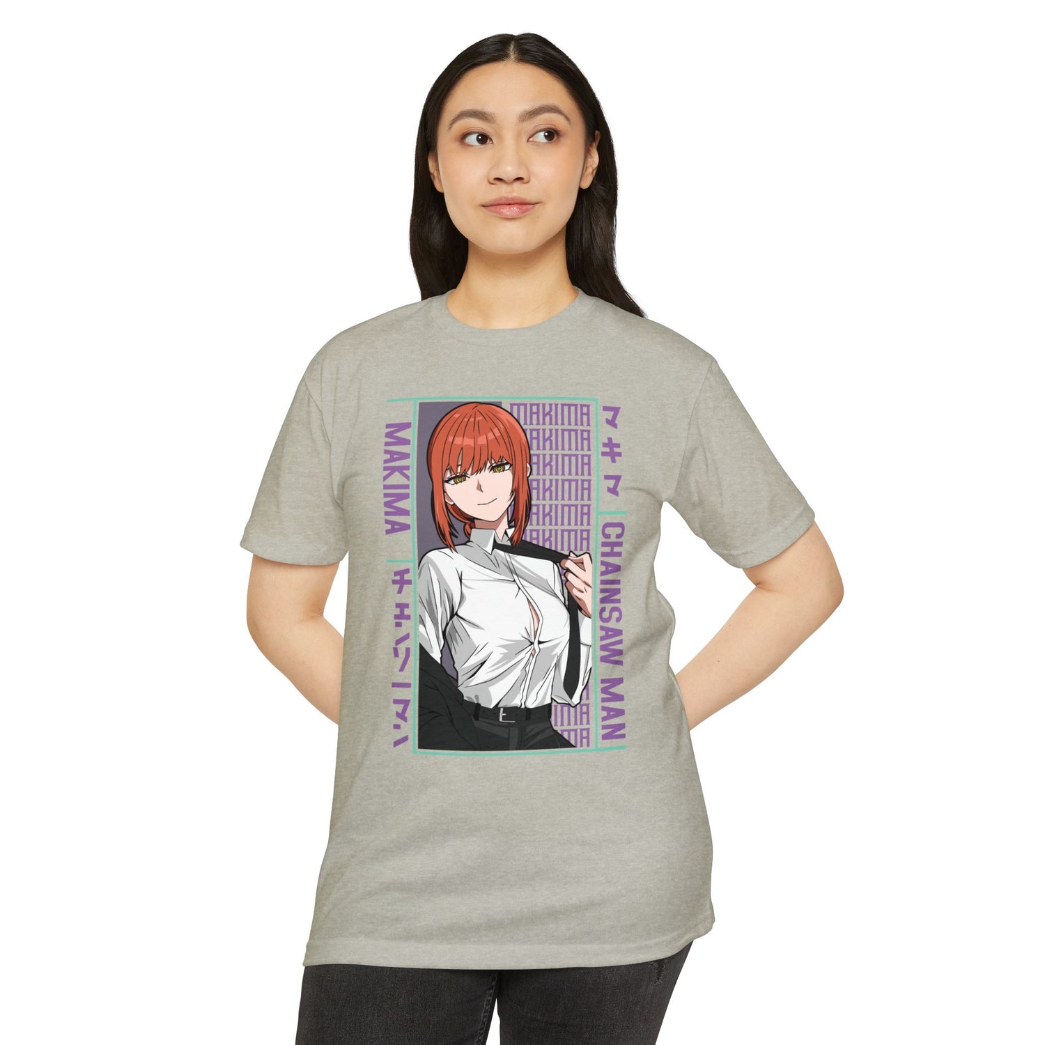 Makima Chainsaw Man Anime Graphic T-Shirt — Japanese Text Design