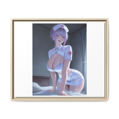 Sexy Anime Nurse Matte Canvas Print (Framed)
