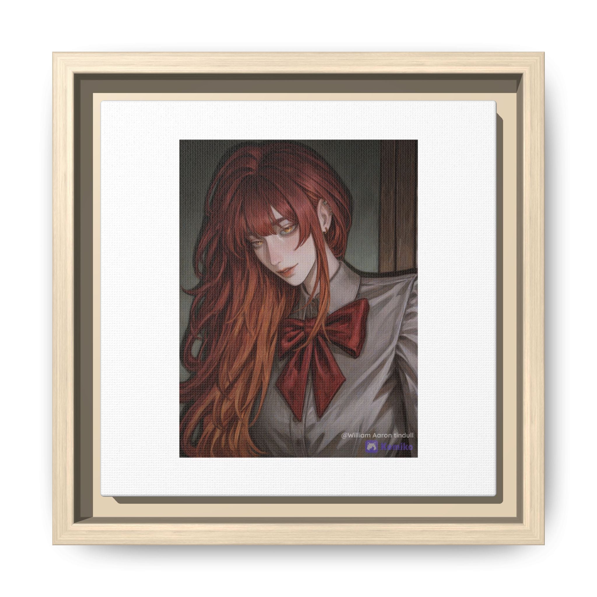 Framed Matte Canvas Print — Gothic Redhead Portrait