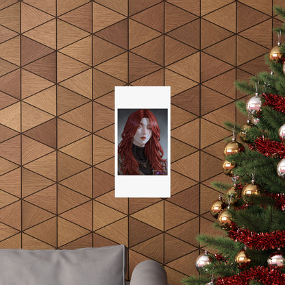 Red-Haired Muse Matte Vertical Poster — Moody Portrait Art Print