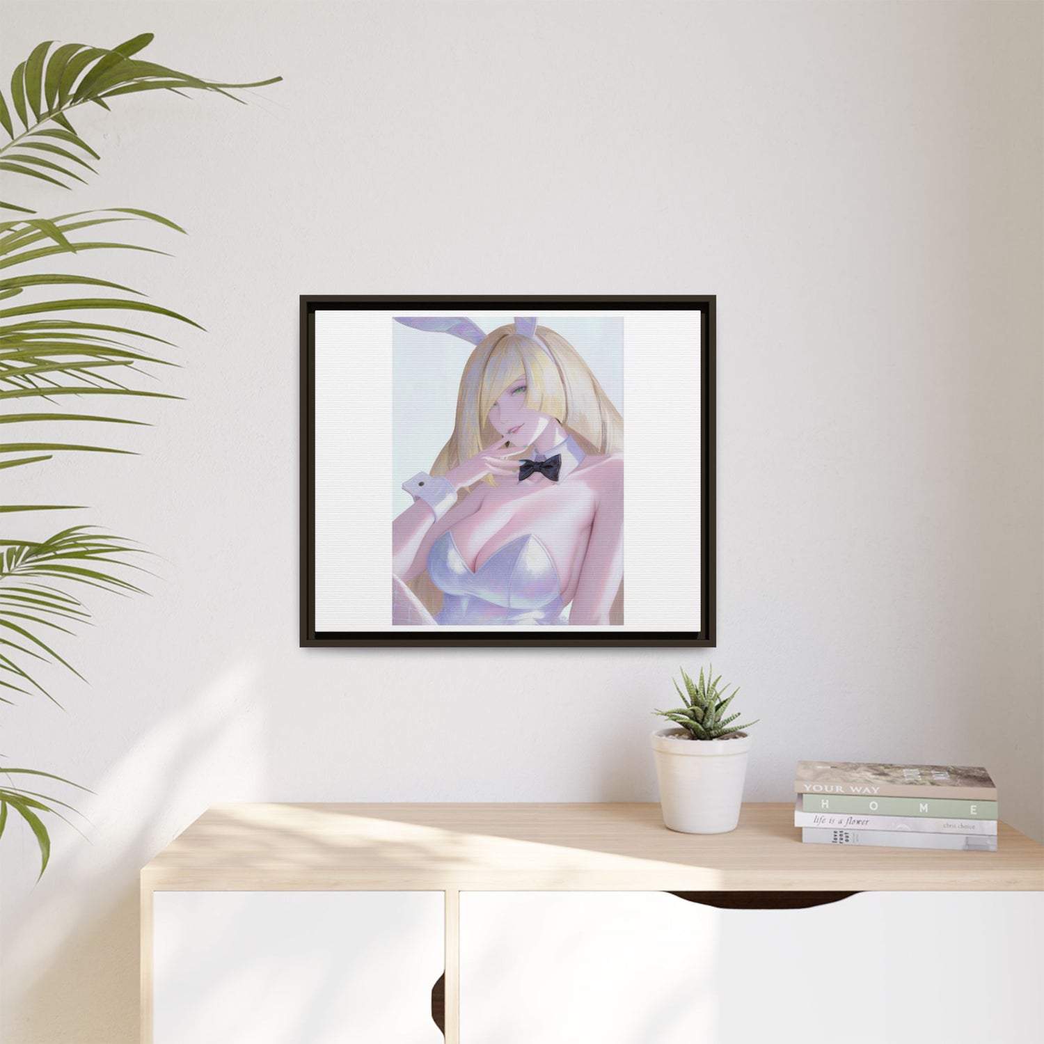 Bunny Girl Matte Canvas Print Framed — Sexy Anime Art Wall Decor