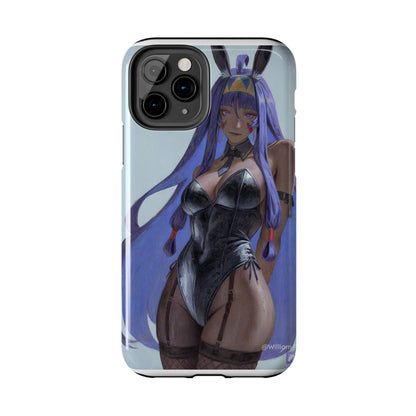 Bunny Girl Tough Phone Case — Anime Purple-Haired Character Protective Cover