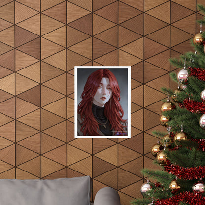Red-Haired Muse Matte Vertical Poster — Moody Portrait Art Print