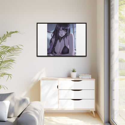 Framed Matte Canvas Print — Moody Anime Woman Portrait